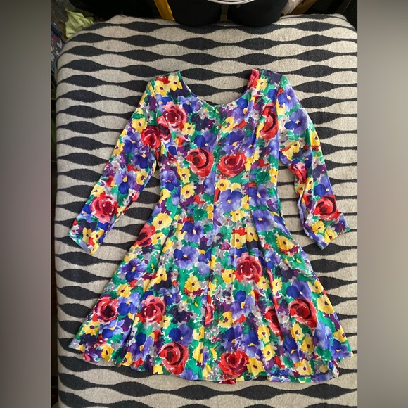 Pat Argenti Collection VTG Silk Dress Size 10 - Picture 5 of 13